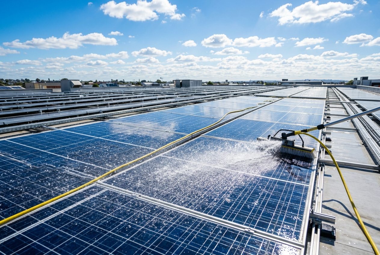 Curățare panouri fotovoltaice pentru randament mai bun